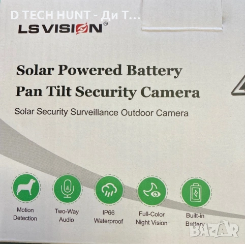 Соларна WiFi PTZ камера с два обектива | Въртене | Видеонаблюдение, снимка 3 - Камери - 54176335
