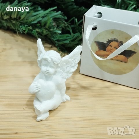 4250 Мини фигурка Ангел със сърце в подаръчка торбичка, снимка 5 - Декорация за дома - 42854207