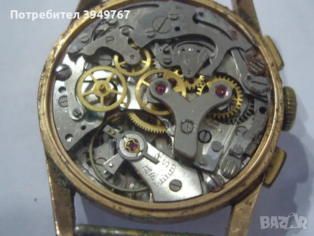 Стар позлатен мъжки часовник.Хронограф., снимка 6 - Антикварни и старинни предмети - 50260090