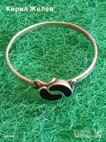 Елегантен нежен сребърен пръстен с черен емайл стил и класа 52376, снимка 4 - Пръстени - 52689337