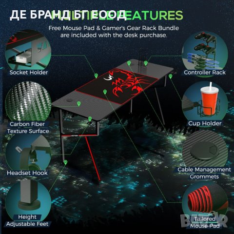 Геймърско бюро ERK-K63-B, снимка 3 - Бюра - 31880384