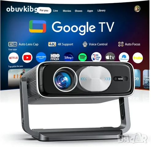 Умен проктор WiFi и Bluetooth Поддръжка на 4K декодиране, 3000ANSI, автоматично затваряне на обек