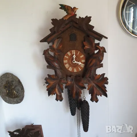 Стенен часовник с кукувица - Шварцвалд, снимка 3 - Антикварни и старинни предмети - 50241006