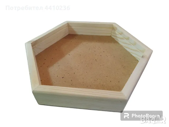 Шестоъгълна дървена рамка, Дървена рамка пчелна пита, снимка 2 - Декорация за дома - 49427228