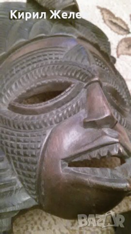 Стара дървена МАХАГОНОВА маска АФРИКА 20327, снимка 12 - Антикварни и старинни предмети - 32098664