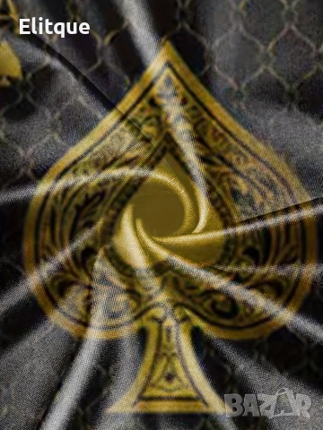 Мъжка тениска с графичен принт с акцент Асо пика, снимка 5 - Тениски - 52866533