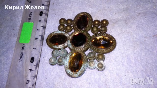 КРАСИВА МЕСИНГОВА ВИНТИДЖ БРОШКА АЖУРНА СТАРА РЕТРО СТИЛ БИЖУ 34519, снимка 8 - Антикварни и старинни предмети - 39075301