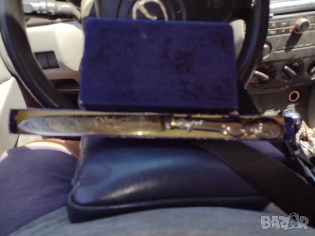 Продавам посребрен английски нож за торти, снимка 5 - Антикварни и старинни предмети - 37236242