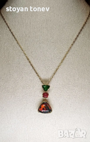 Black Opal Pendant – реверсивен медальон с невероятен черен опал! , снимка 2 - Колиета, медальони, синджири - 54085849