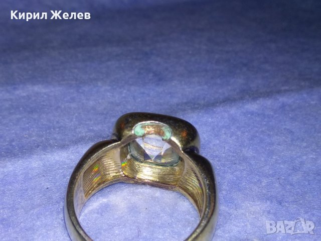 СТАР ПОЗЛАТЕН МЕДЕН СКЪПОЦЕНЕН РЯДЪК КУХ ПРЪСТЕН с ПЪЛНЕЖ от ЗЕЛЕНА ЕМАЙЛ-ПАСТА За КОЛЕКЦИЯ 19652, снимка 15 - Антикварни и старинни предмети - 39759914