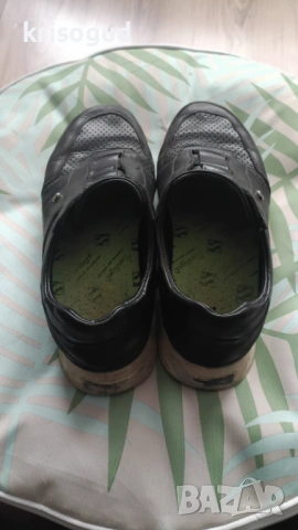 ПОДАРЯВАМ, Черни мъжки обувки от естествена кожа с ластик, снимка 3 - Ежедневни обувки - 54157013