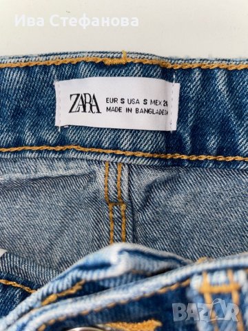 Нова къса  накъсана дънкова синя пола Zara, снимка 4 - Поли - 42247154