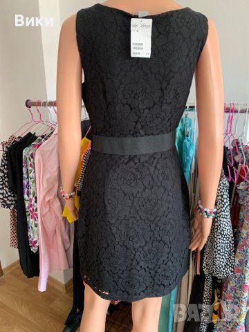 HM черна рокля от дантела размер S, снимка 13 - Рокли - 40819595