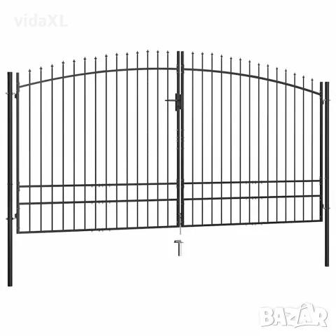 vidaXL Двойна оградна порта Woerden с копчест връх 400x249,5 см