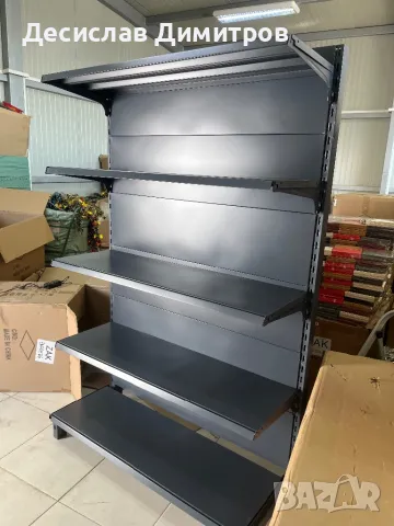 Продавам стилажи за магазин сиви на цвят , снимка 2 - Стелажи и щандове - 49381257