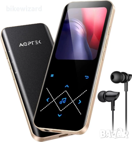 AGPTEK MP3 плейър Bluetooth 5.3, 64GB HiFi Sound музикален плейър с 2.4-инчов TFT цветен екран НОВ, снимка 1