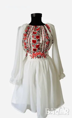 Рокля с етно мотиви /рокля с шевица, снимка 1