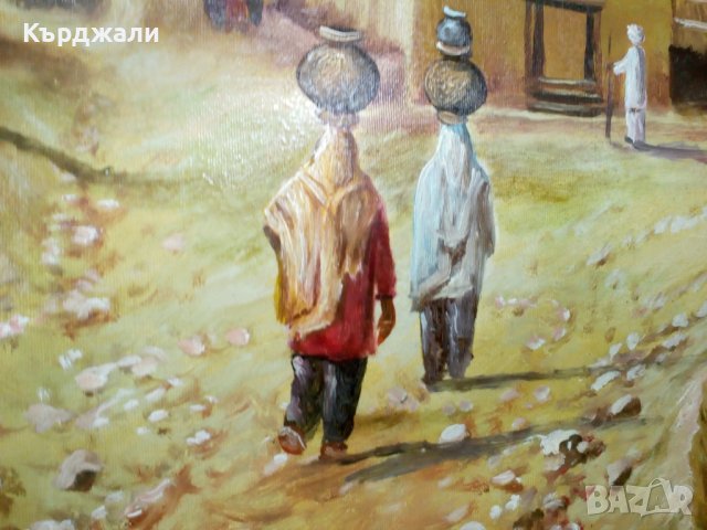 Прекрасна Стара Картина Авторска Подписана, снимка 5 - Картини - 42110528