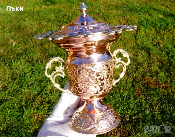 Медна захарница и лъжичник,поставка за прибори., снимка 12 - Антикварни и старинни предмети - 38585739