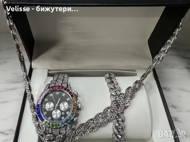Луксозен комплек бижута,  часовник , гривна и колие, снимка 8 - Бижутерийни комплекти - 52922181