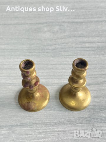 Миниатюрни бронзови свещници. №3575, снимка 3 - Антикварни и старинни предмети - 39937328