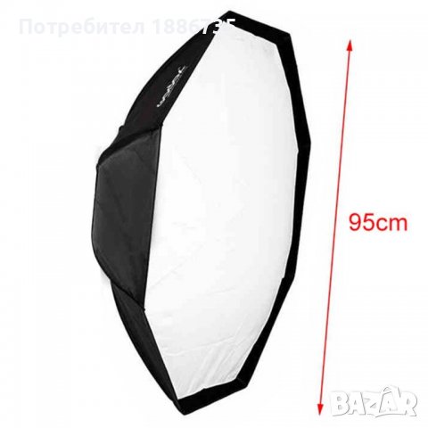 Софтбокс октагон Godox 95 см с грид и основа Bowens, снимка 7 - Светкавици, студийно осветление - 37598903