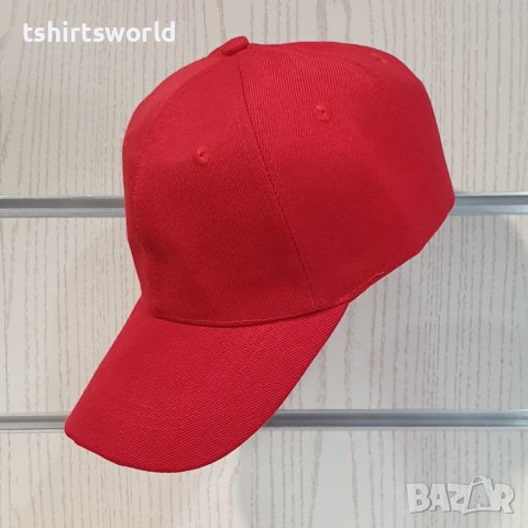 Нова изчистена шапка с козирка в червен цвят, снимка 3 - Шапки - 36922753