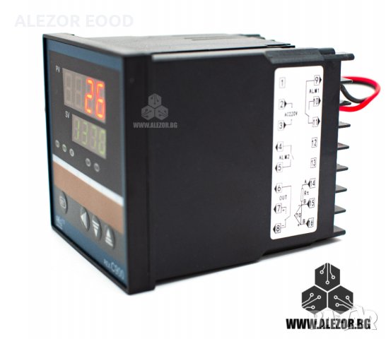 Термоконтролер REX C900, 220V AC, 220V AC, Изход Реле NO + NC 250 VAC 5A, -199 До 1372° C , Датчик K, снимка 4 - Други машини и части - 30044045