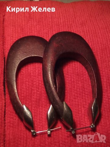 МНОГО СТИЛНИ и ЕЛЕГАНТНИ ПОСРЕБРЕНИ АРТ ОБЕЦИ от ЧЕРВЕНО САНДАЛОВО ДЪРВО РЪЧНА ИЗРАБОТКА 29479, снимка 15 - Обеци - 37660683