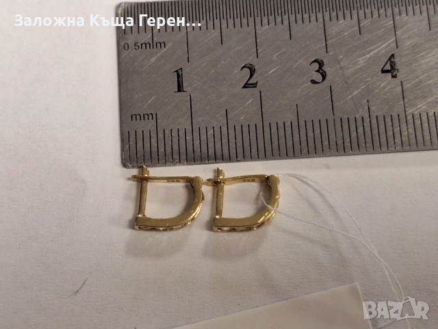 Златни обеци 0,9гр, снимка 3 - Обеци - 52687817