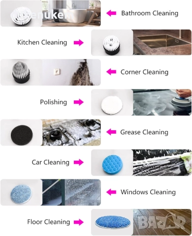 НОВА! Електрическа четка, 8 в 1, телескопична дръжка, снимка 4 - Други стоки за дома - 52812102