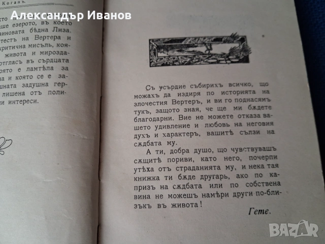 Стара книга"Страданията на младия Вертеръ " Гьоте 1907 г., снимка 6 - Художествена литература - 54216506