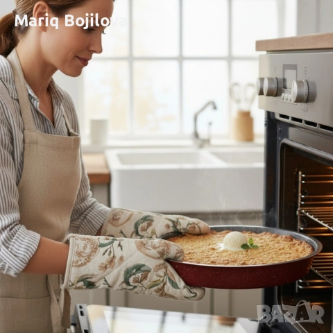 Премиум кръгла тава с мраморно покритие – идеална за сладкиши и печени ястия, снимка 2 - Съдове за готвене - 53302060