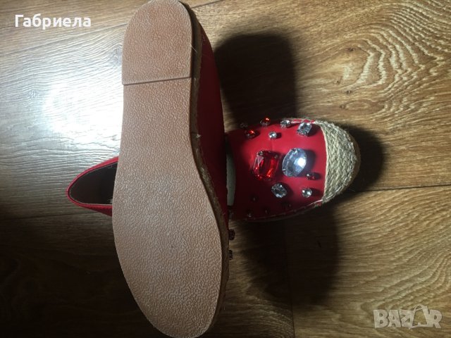 Червени еспадрили/обувки номер 40, снимка 5 - Дамски ежедневни обувки - 40545706