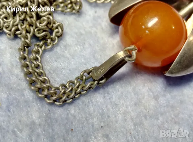 СТАРО РУСКО МЕЛХИОРЕНО КОЛИЕ с КЕХЛИБАРЕН МЕЛХИОРЕН МЕДАЛЬОН СССР НАТУРАЛЕН БАЛТИЙСКИ КЕХЛИБАР 50206, снимка 4 - Антикварни и старинни предмети - 49916979