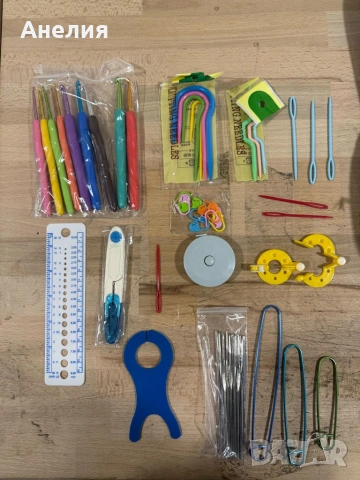 Комплект аксесоари за плетене, 58 части, алуминиеви куки – Пълен сет за начинаещи и напреднали, снимка 3 - Други - 54115546