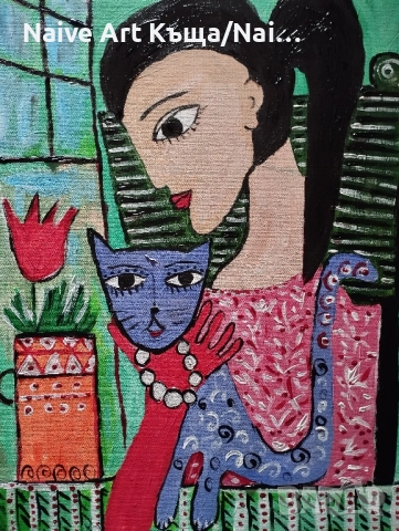 Картина платно маслени бои акрилни бои размер ш. 32 / в.42, снимка 2 - Картини - 52440553