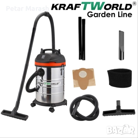 Строителна Прахосмукачка Kraftworld 3в1 – Сухо, Мокро и Издухване | 1400W | 30L | IPX4, снимка 9 - Други инструменти - 52303545
