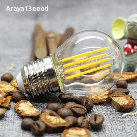 LED филаментни крушки EXTRASTAR G45 E27 – 4W, 2700K, 400 lm, 10 броя, снимка 2 - Лед осветление - 55884094