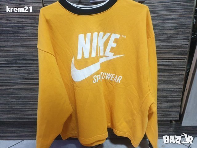 Nike Sportswear дамска жълта блуза овърсайз номер л м, снимка 2 - Блузи с дълъг ръкав и пуловери - 39571444