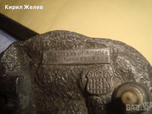 Buckles of Americа Rocklin CA MADE in USA МАРКОВА МАСИВНА ТЕЖКА ТОКА от КОЛАН САЩ Стара 31384, снимка 4 - Колекции - 38014161