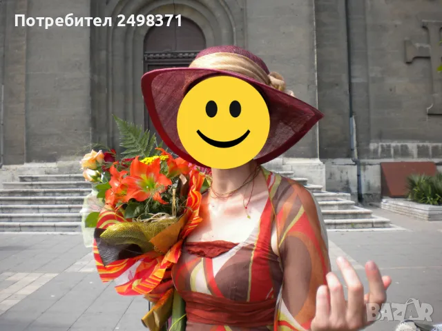 Лятна официална, копринена рокля без шапка, снимка 1