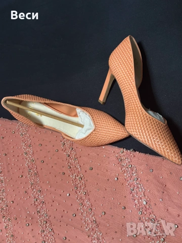 Дълга рокля Aidan Mattox - розова праскова, снимка 6 - Рокли - 53204802