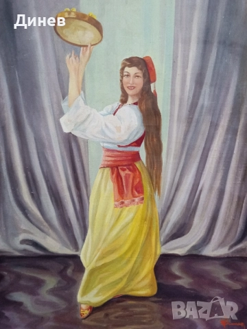 картина маслени бои Танцьорка с Даире (Ориенталски Мотив), снимка 11 - Декорация за дома - 52146217