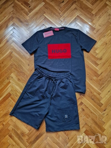 Страхотен мъжки екип къси панталони и тениска HUGO BOSS размер S M L XL 2XL , снимка 2 - Спортни дрехи, екипи - 53904161