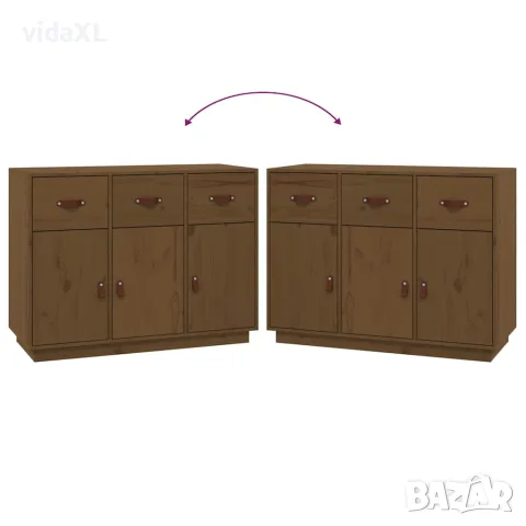 vidaXL Сайдборд, меденокафяв, 100x40x75 см, бор масив, снимка 8 - Бюфети - 56147928