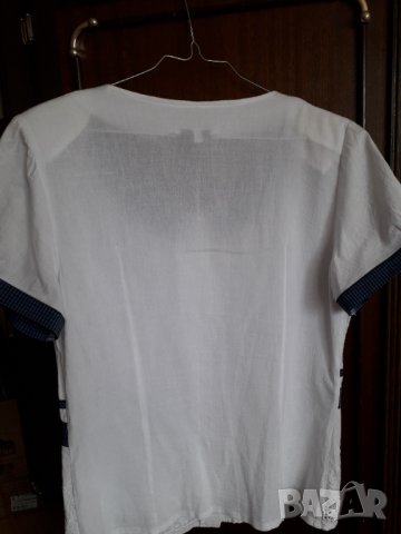 Лятна памучна блуза риза с къс ръкав INFINITE, снимка 4 - Блузи с дълъг ръкав и пуловери - 36853036