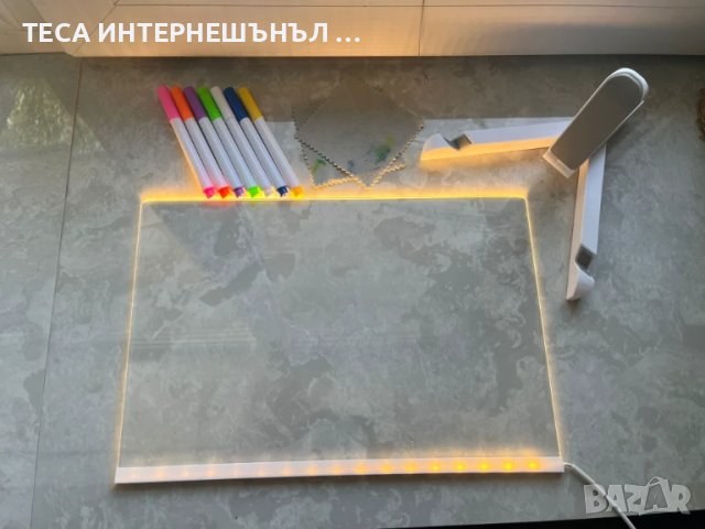 LED Табло с 7 Цветни Флуоресцентни Маркера за Дом, Офис, Училище и Още, снимка 3 - Рисуване и оцветяване - 50940214