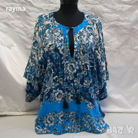 Desigual дамска блуза флорален принт вискоза с ламе