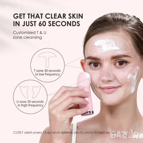 SVK CUTILY 3-в-1 звукова четка за почистване на лице от силикон с подгряване, почистващ масажор за л, снимка 8 - Други - 40138203